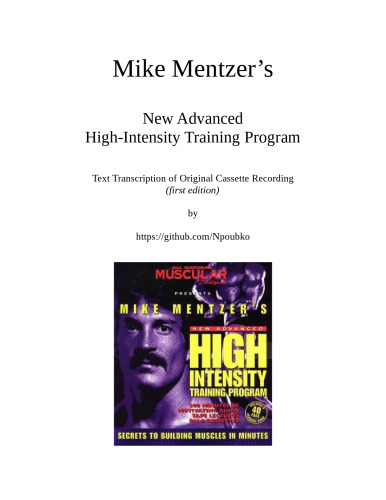 دانلود کتاب Mike Mentzer’s New Advanced High-Intensity Training Program