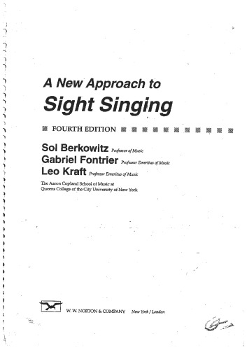 دانلود کتاب A New Approach to Sight Singing
